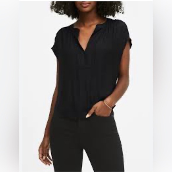 Size XLP Banana Republic women’s NWT oversized Pullover black dressy blouse TOP - Picture 1 of 7